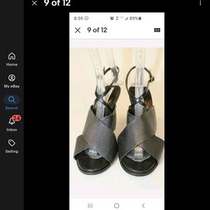 Diane Von Furstenberg Black Textured Heels